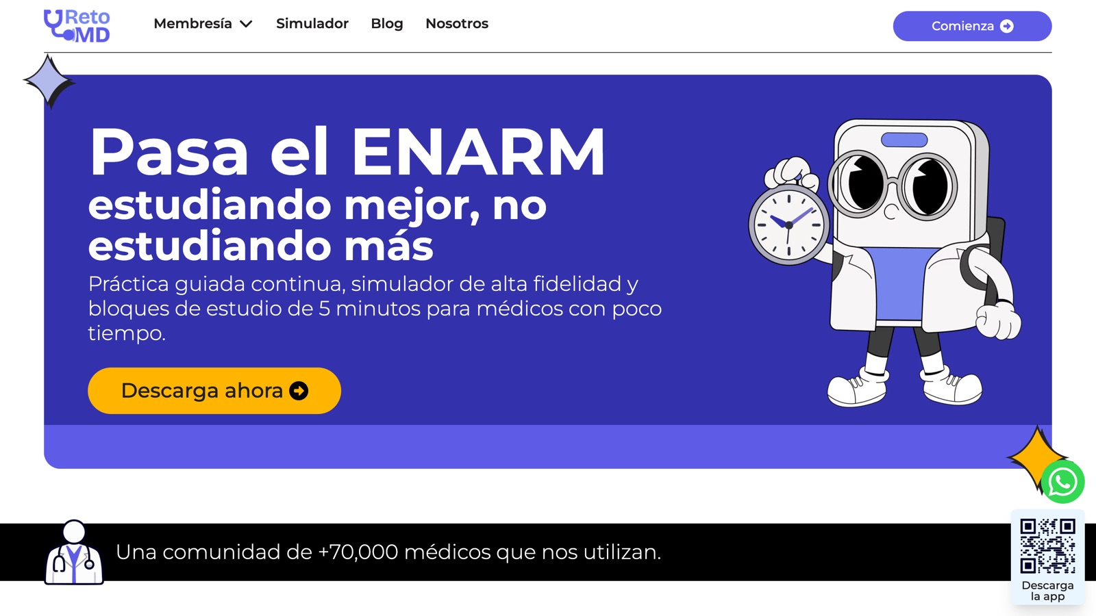 Página de inicio de Reto MD